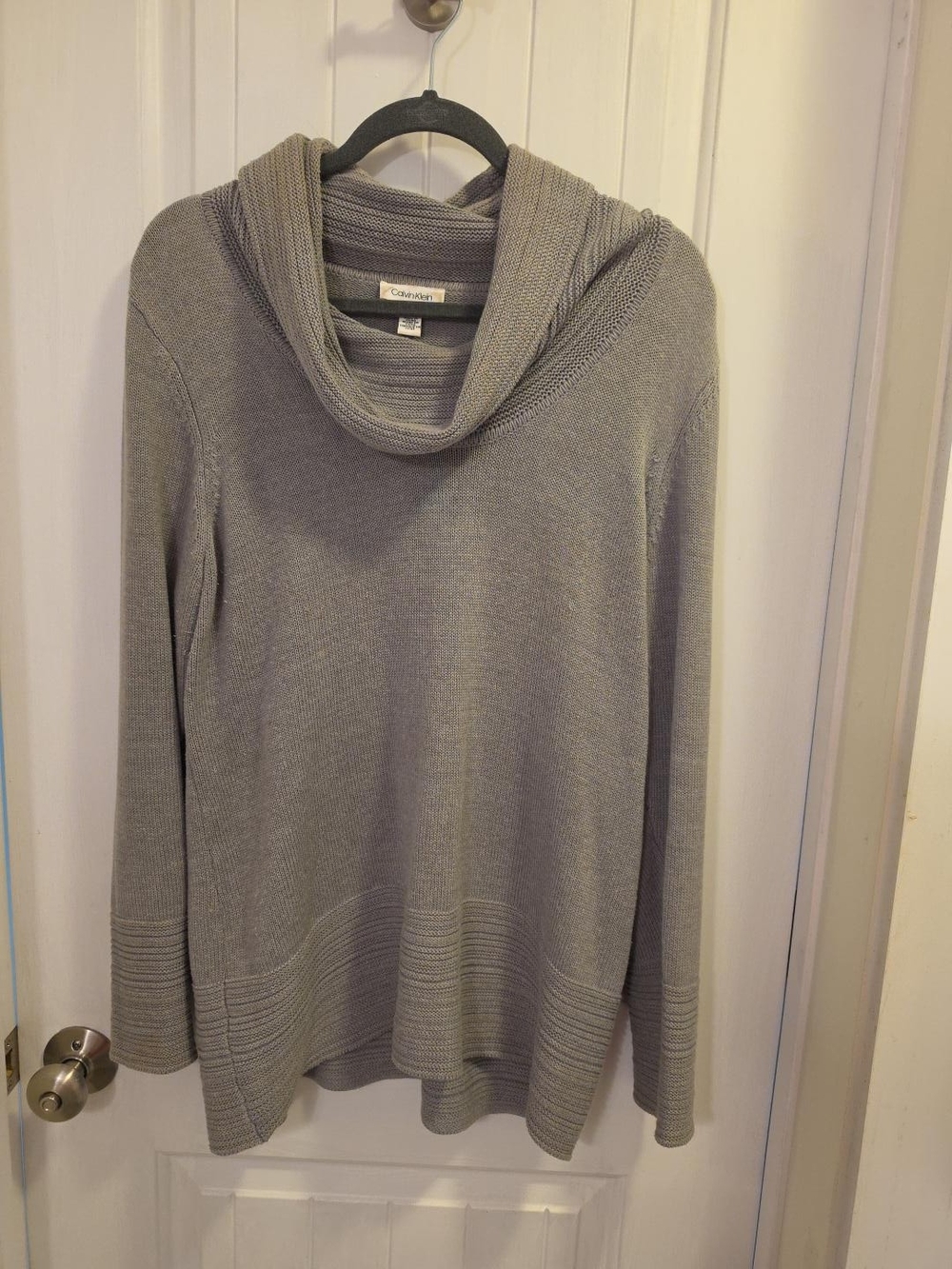 Calvin Klein Light Gray Cowl Neck Sweater